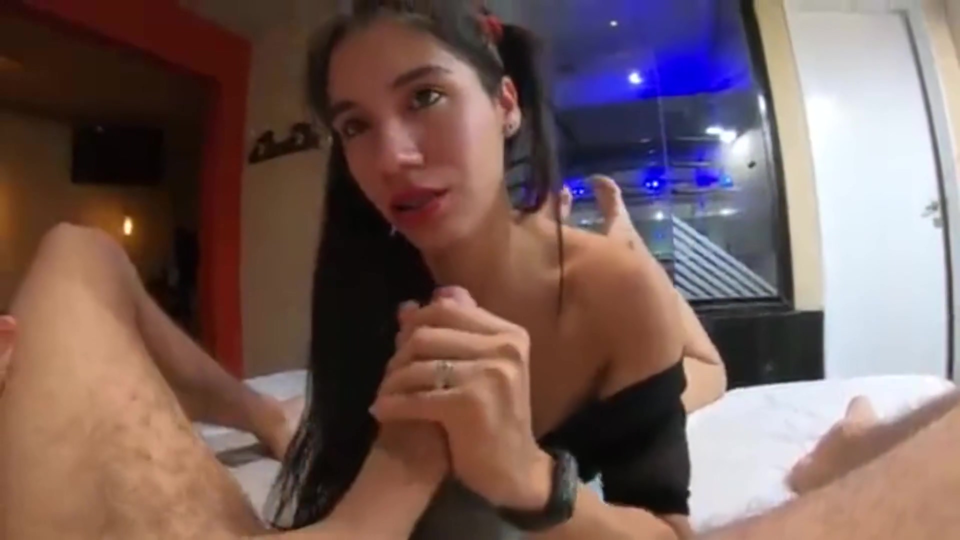 Cute Brunette Sucked From The Beginning Then Gave Her Neighbor In The Ass