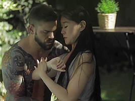 Juan Lucho – Asian Hottie Katana Sucks Off Hung Tattooed Stud Before Outdoor Fucking